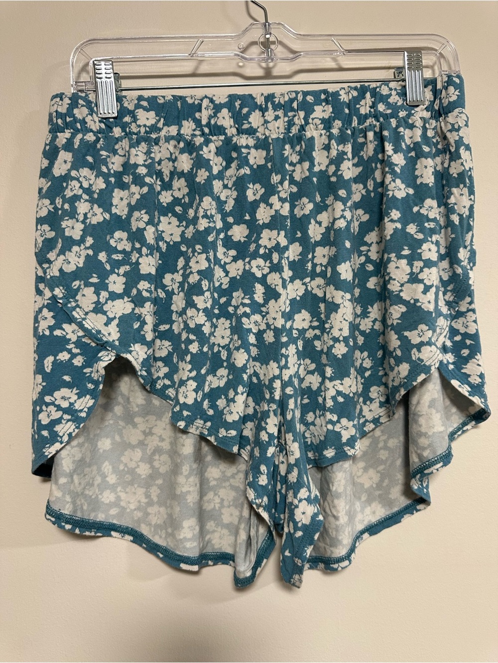 Old Navy Teal Floral High-Low Lounge Shorts